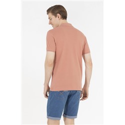 Erkek Pudra Basic Polo Yaka Tişört