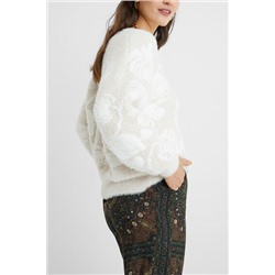 Jersey peluche floral