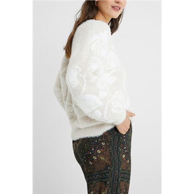Jersey peluche floral