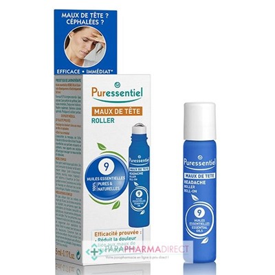 Puressentiel Maux de Tête Roller aux 9 Huiles Essentielles 5 ml