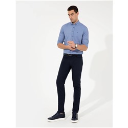 Lacivert Slim Fit Oxford Gömlek