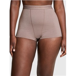 Logo Cotton Shimmer High-Waist Boyshort Panty
