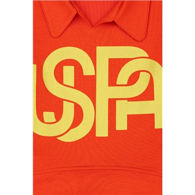 Kız Çocuk Turuncu Polo Yaka Sweatshirt
