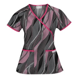 UA Floral Waterfall Black Print Scrub Top