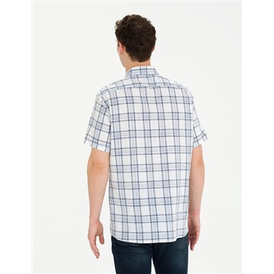 Lacivert Regular Fit Kısa Kollu Gömlek