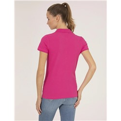 Fuşya Slim Fit Polo Yaka Basic Tişört