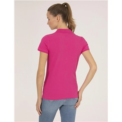 Fuşya Slim Fit Polo Yaka Basic Tişört
