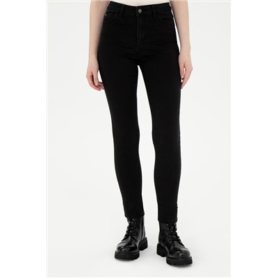 Kadın Siyah Toothpick Fit Jean Pantolon