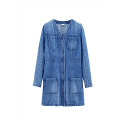 Vestido camisero vaquero Azul claro