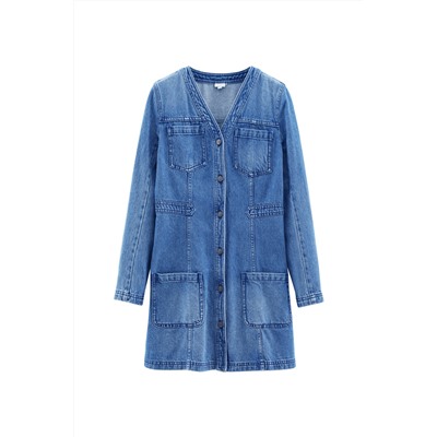 Vestido camisero vaquero Azul claro