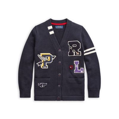 Ralph Lauren Childrenswear Girl's Cotton Letterman Cardigan
