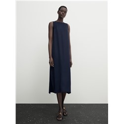 Vestido midi satinado detalle rib