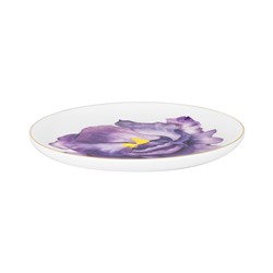 Тарелка десертная, 19 см, фарфор F, белая, с золотистым кантом, Ирис, Flowers, 59126