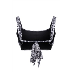 Çok Renkli Animal Desenli Sırt Detaylı Bralette Büyük Beden Bikini Üstü TBBSS23CT00000