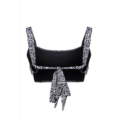 Çok Renkli Animal Desenli Sırt Detaylı Bralette Büyük Beden Bikini Üstü TBBSS23CT00000