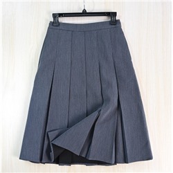 Женская плотная слегка эластичная юбка миди из смеси овечьей шерсти с плиссировкой