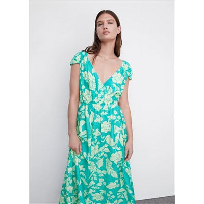 Vestido floral escote cruzado