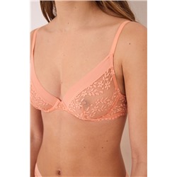 PRETTY Sujetador aro encaje naranja peach
