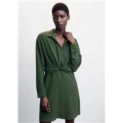 Vestido camisero detalle nudo -  Mujer | MANGO OUTLET España