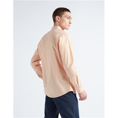 Popeline Striped Shirt, Men, Light Orange
