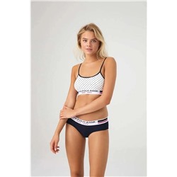 U.S. Polo Assn. Puantiyeli Büstiyer Şort Seti, Pamuklu & Likralı, Polo Baskılı 66252 U6S6P2O5L2O