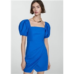 Vestido estampado manga abullonada