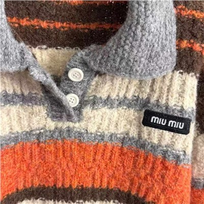 Женский шерстяной свитер в полоску   MI*U MI*U