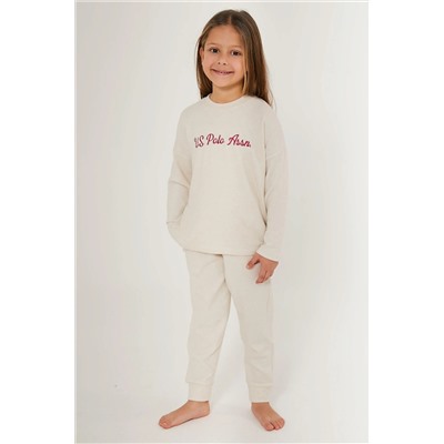 Kız Çocuk Krem Pijama Takımı