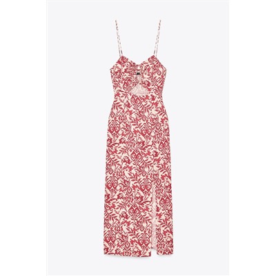 PRINTED RUSTIC MIDI DRESS
