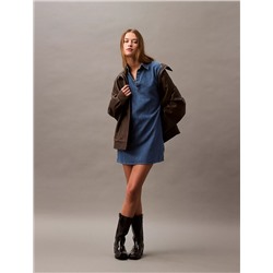 Chambray Mini Shirt Dress
