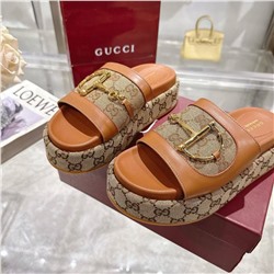 Сабо на толстой подошве Gucc*i 💚  Реплика 1:1