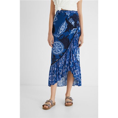 Falda larga volantes paisley