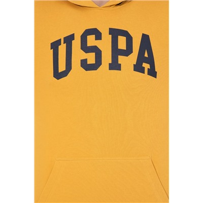 Erkek Safran Kapüşonlu Basic Sweatshirt