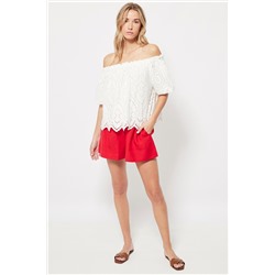 Camiseta con bordado inglés Blanco