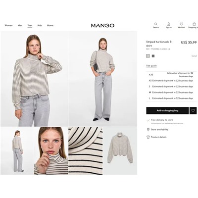 Свободная водолазка Mang*o   Экспорт