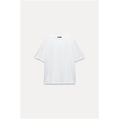 T-SHIRT WITH RHINESTONES ON THE FRONT