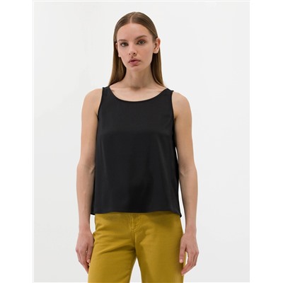 Siyah Regular Fit Kolsuz Bluz