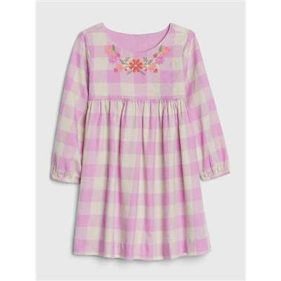 Toddler Plaid Embroidered Dress