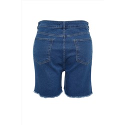 Mavi Yüksek Bel Esnek Skinny Denim Şort & Bermuda TBBSS22AP0008