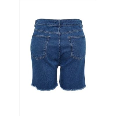 Mavi Yüksek Bel Esnek Skinny Denim Şort & Bermuda TBBSS22AP0008