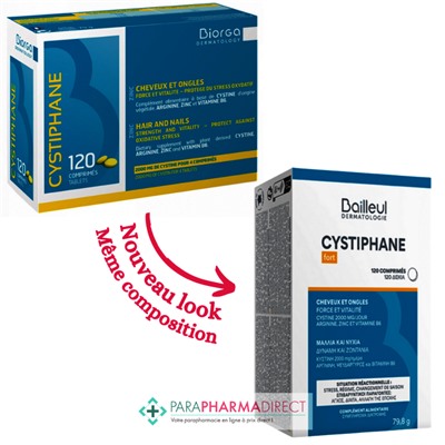 Bailleul Cystiphane Fort - Cheveux & Ongles - LOT de 3x120 ComprimésLot  × 3