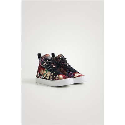 Zapatillas bota patch floral