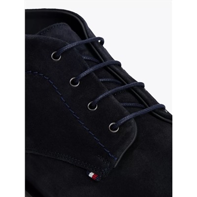 Lace-Up Suede Ankle Boot