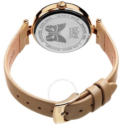 BURGI Pretty Butterfly Quartz Diamond Gold Dial Ladies Watch BUR233YG