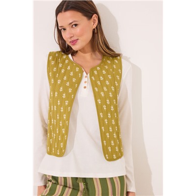 Chaleco reversible 100% algodón print floral