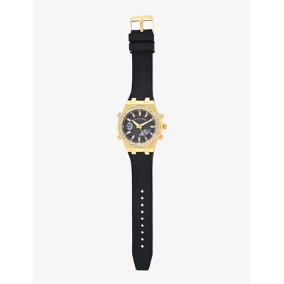 LADIES BLACK AND GOLD EMBELLISHED ANA DIGI WATCH