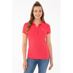 Kadın Kırmızı Basic Polo Yaka Tişört