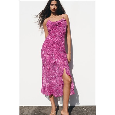 PRINTED MIDI DRESS