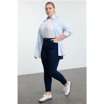 Mavi Yüksel Bel Toparlayıcı Büyük Beden Skinny Jeans