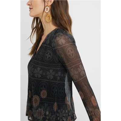 Camisa plisada mandalas